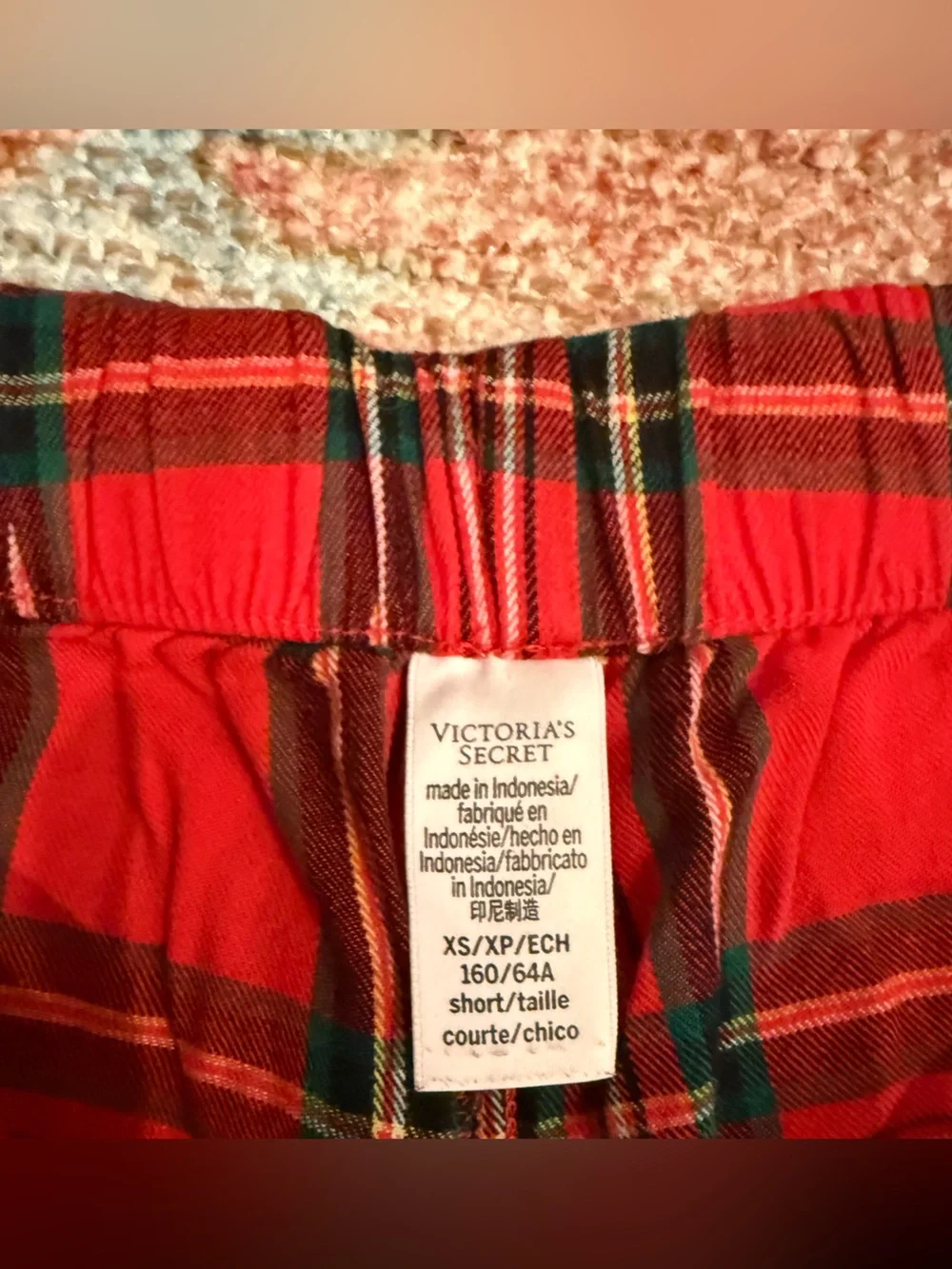 Victoria's Secret Red Plaid Cotton Pajama Set